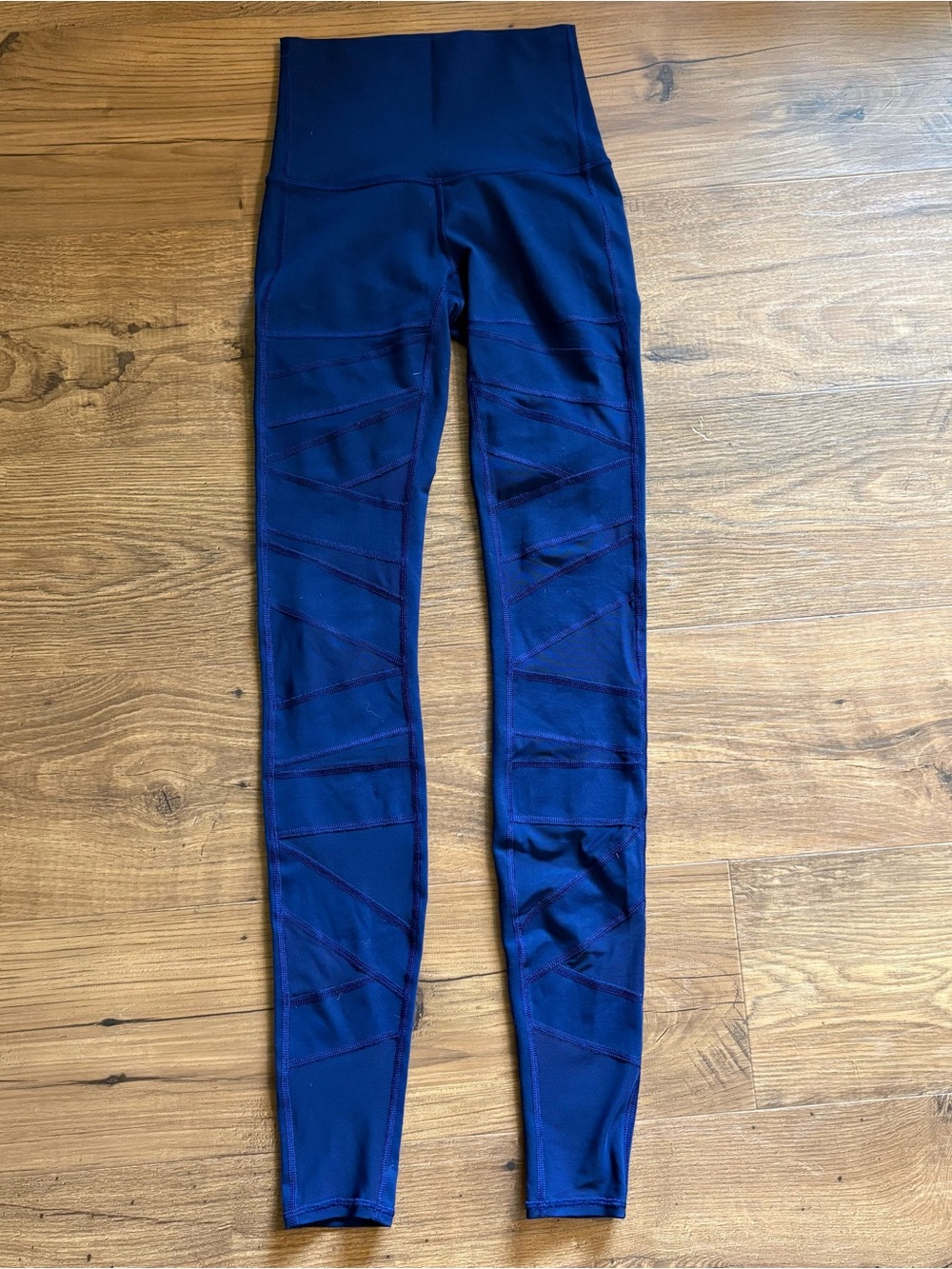 Lululemon Wunder Under High-Rise Tech Mesh Leggings Navy Blue